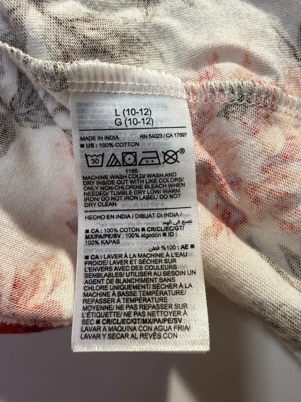 Old Navy Girls 100% cotton dress peony print size 10-12